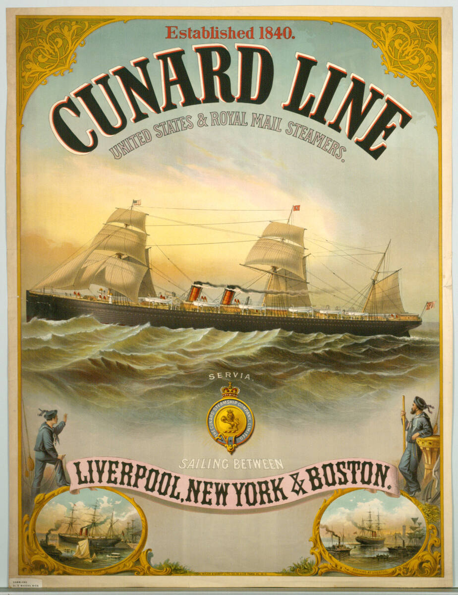 Anonym, CUNARD LINE; LIVERPOOL, NEW YORK & BOSTON.
