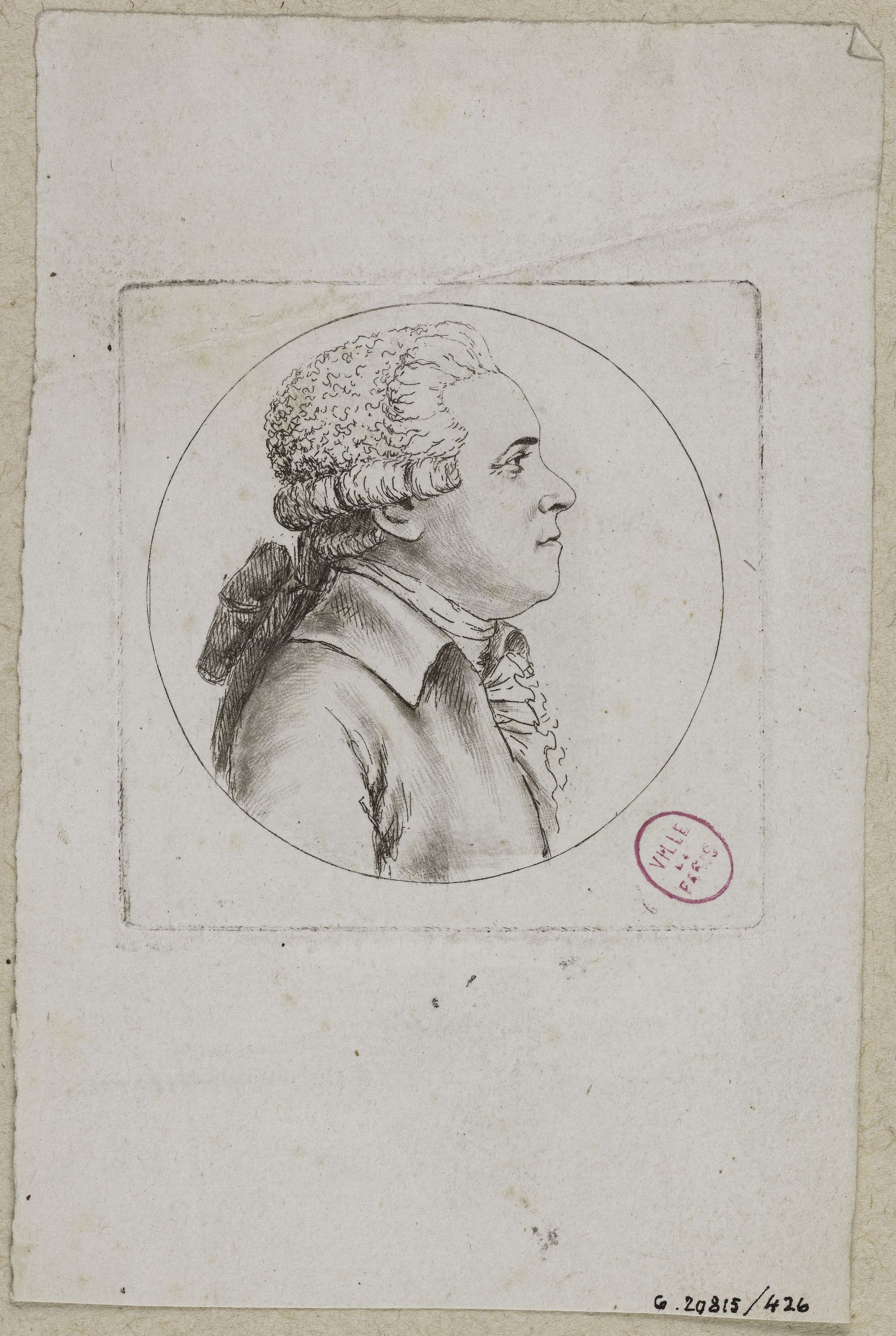 Edmé Quenedey, Portrait d'un homme, fin XVIIIème siècle/début XIXème siècle