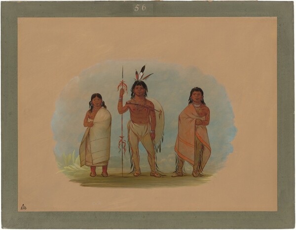 George Catlin, Ottowa Chief, His Wife, and a Warrior