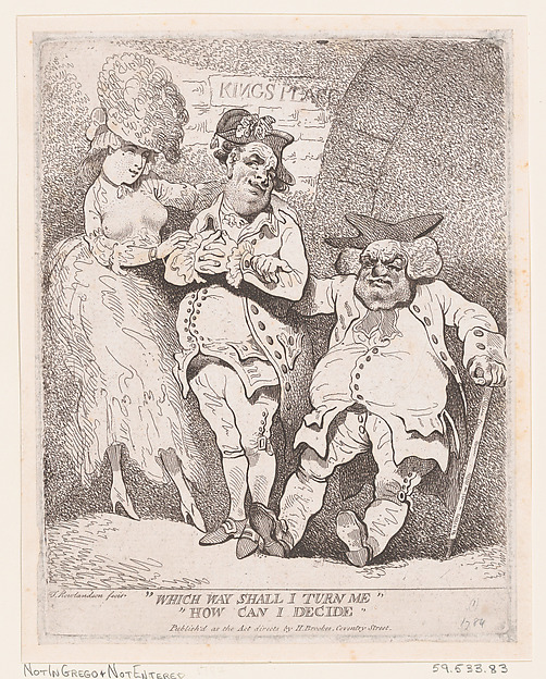 Thomas Rowlandson, Which Way Shall I Turn Me? How Can I Decide?