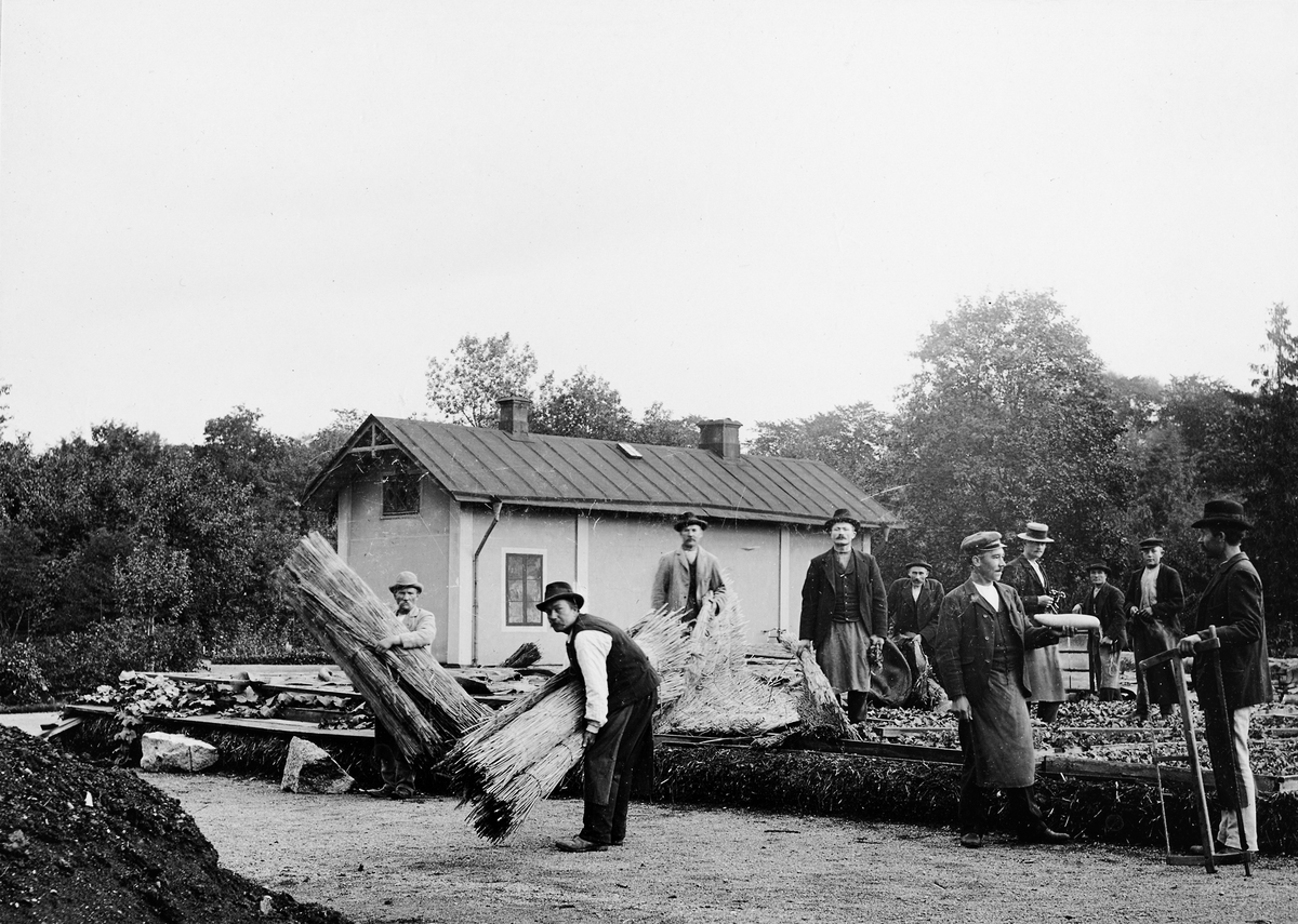 Okänd,, Trädgårdsarbetare i Stadsträdgården, Uppsala 1901