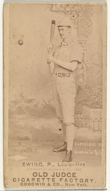 Goodwin & Company, John Ewing, Pitcher, Louisville Colonels, from the Old Judge series (N172) for Old Judge Cigarettes