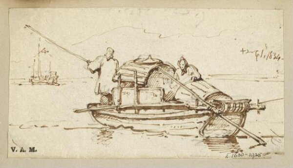 George Chinnery, A Tanka boat with two boatwomen