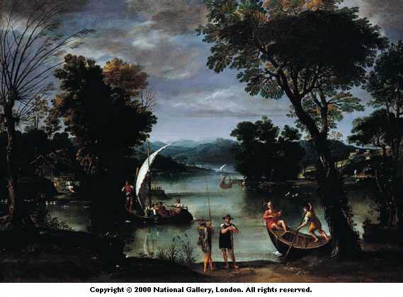 Giovanni Battista Viola, Landscape with a River and Boats