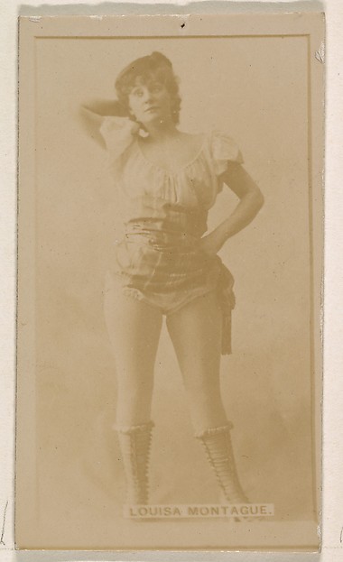 Kinney Brothers Tobacco Company, Louise Montague, from the Actresses series (N245) issued by Kinney Brothers to promote Sweet Caporal Cigarettes