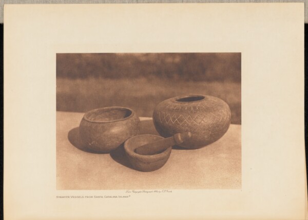 Edward S. Curtis, Steatite Vessels from Santa Catalina Island