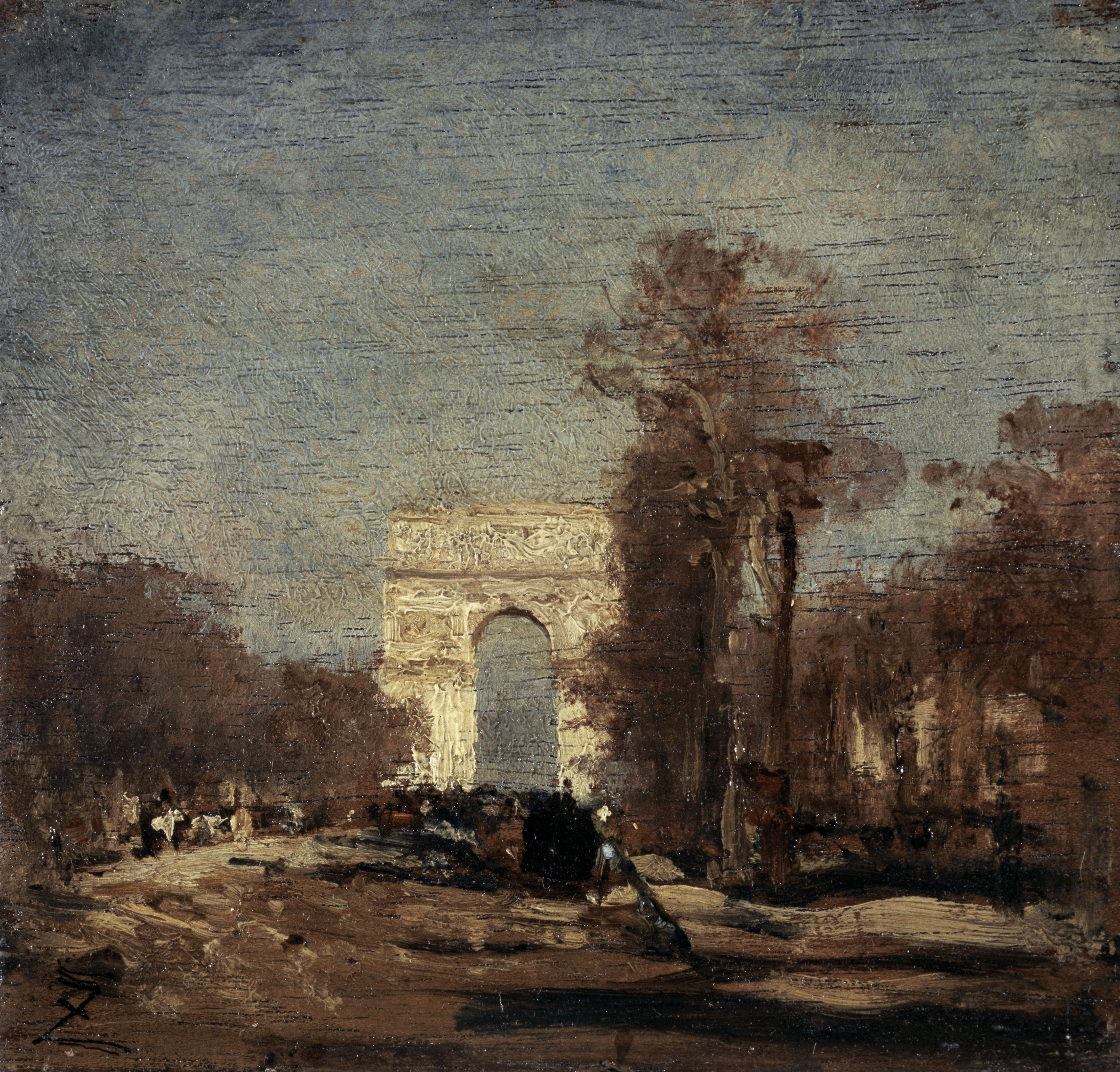Félix Ziem, Les Champs-Elysées : l'Arc de triomphe