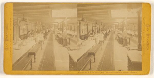 Eadweard J. Muybridge, P.M.S.S. Co.'s Steamer "America" - Saloon, 101 feet in length.