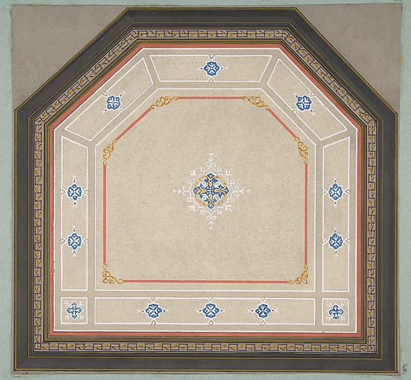 Jules-Edmond-Charles Lachaise, Design for the decoration of a pentagonal ceiling