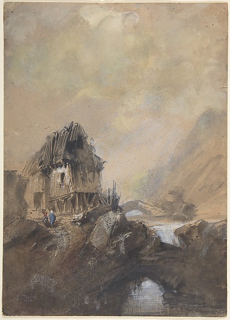 Eugène Isabey, Village à Dieppe