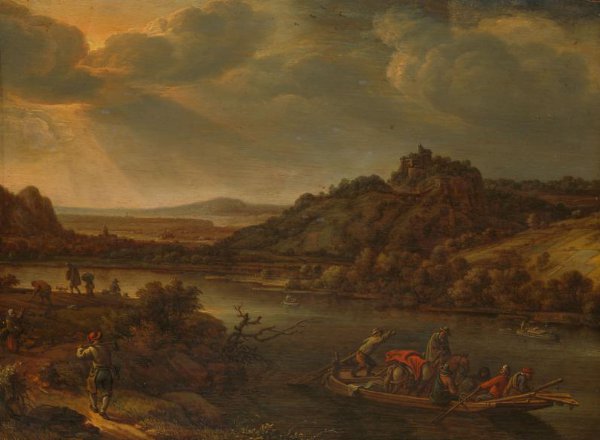 Herman Saftleven, River View with Ferry