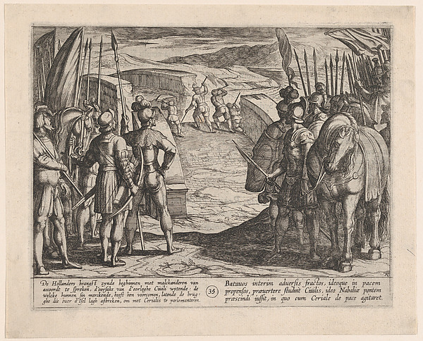 Antonio Tempesta, Plate 35: The Batavians Become Afraid and Begin Peace Talks, from The War of the Romans Against the Batavians