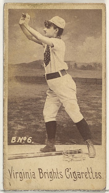 Allen & Ginter, Card 6, from the Girl Baseball Players series (N48, Type 1) for Virginia Brights Cigarettes