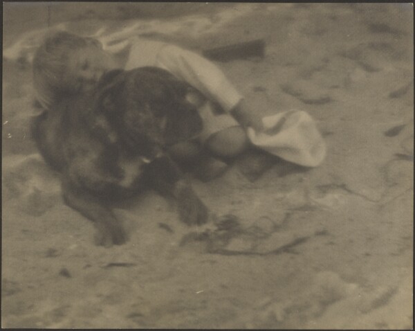 Louis Fleckenstein, [Boy Resting on Dog]