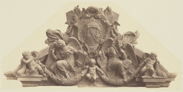 Édouard Baldus, ["L'Histoire et la Poésie", Sculpture by Pierre-Jules Cavelier, Decoration of the Louvre, Paris]