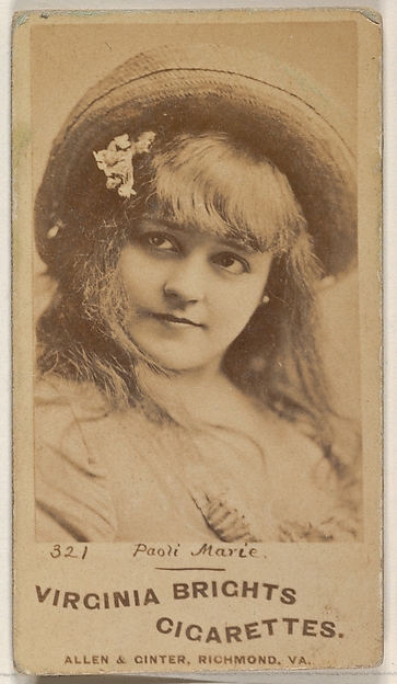 Allen & Ginter, Card 321, Paoli Marie, from the Actors and Actresses series (N45, Type 1) for Virginia Brights Cigarettes