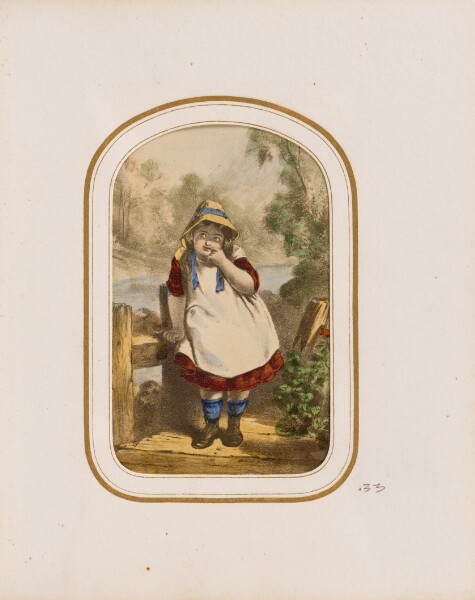 Unknown, [Young girl standing on a bridge]
