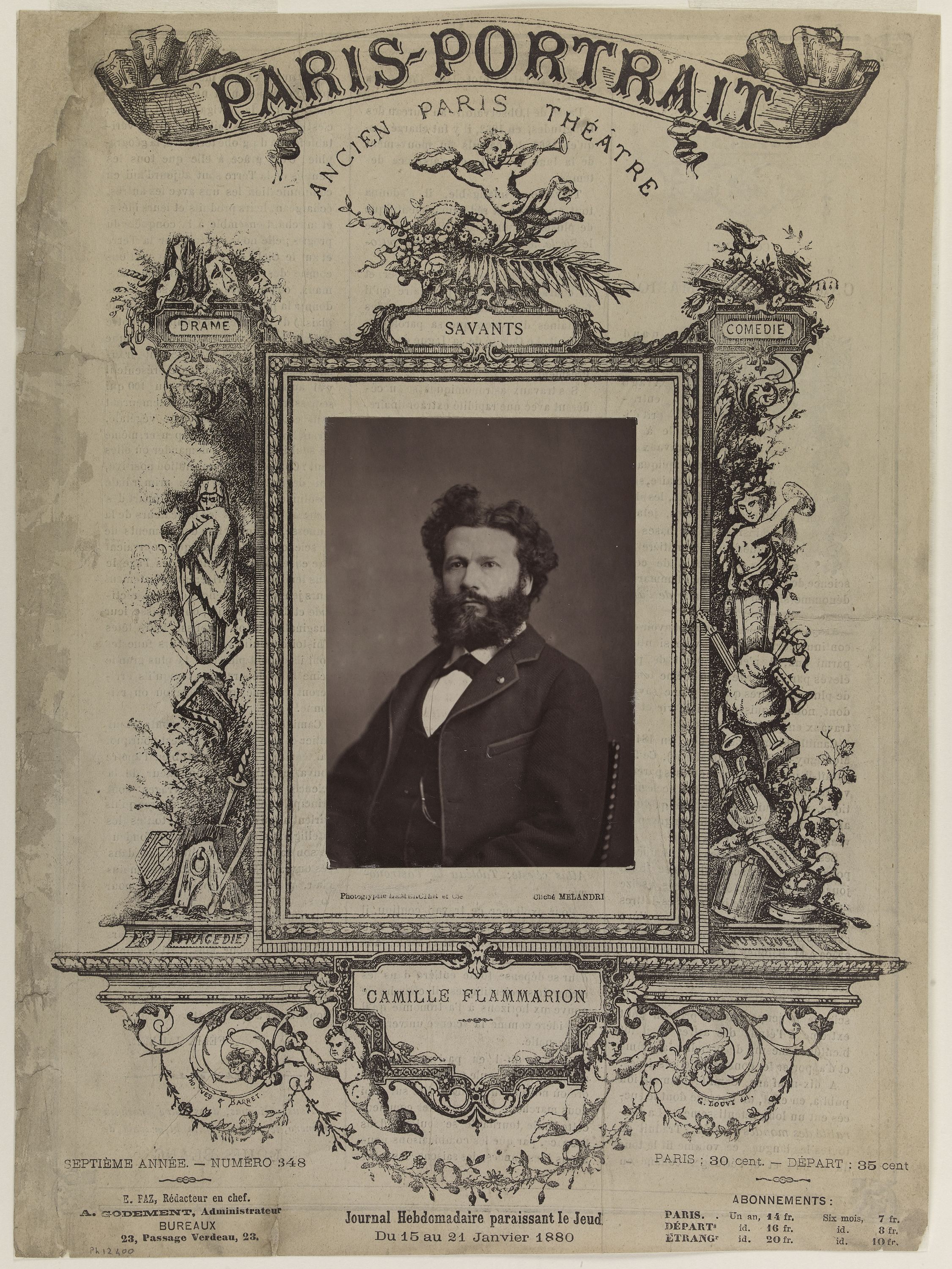 Achille Melandri, Portrait de Camille Flammarion (1842-1925), astronome français.