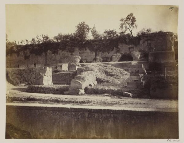 Parker, John Henry, Gates - Remains of an ancient Gate, of the time of the Kings, Porta Mugonia (?), on the east side of the Palatine, near the Arch of Titus