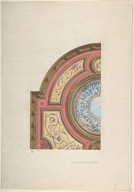 Jules-Edmond-Charles Lachaise, Design for Ceiling, Hôtel Cottier