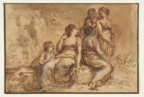 Francesco Zuccarelli, Five Young Women in a Landscape