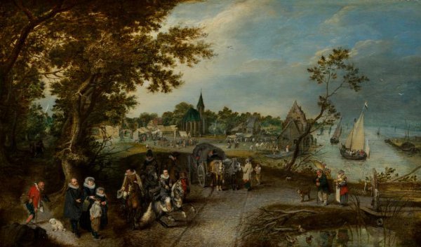 Adriaen Pietersz van de Venne, Landscape with Figures and a Village Fair (Village Kermesse)