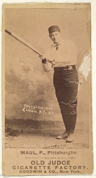 Goodwin & Company, Al Maul, Pitcher, Pittsburgh, from the Old Judge series (N172) for Old Judge Cigarettes