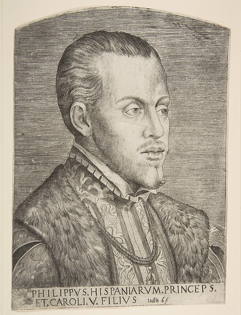 Giulio Bonasone, Portrait of Philip II facing right