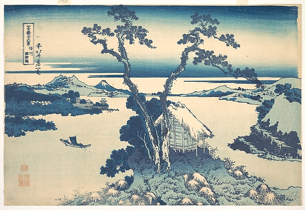 Katsushika Hokusai, Lake Suwa in Shinano Province (Shinshū Suwako), from the series Thirty-six Views of Mount Fuji (Fugaku sanjūrokkei)