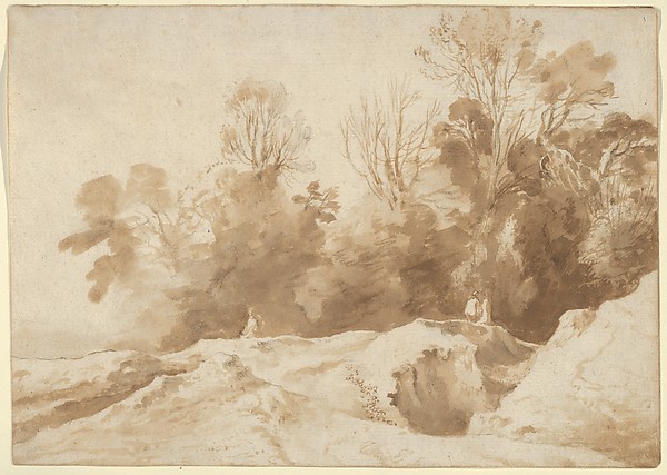 Herman van Swanevelt, Landscape with Trees and Figures