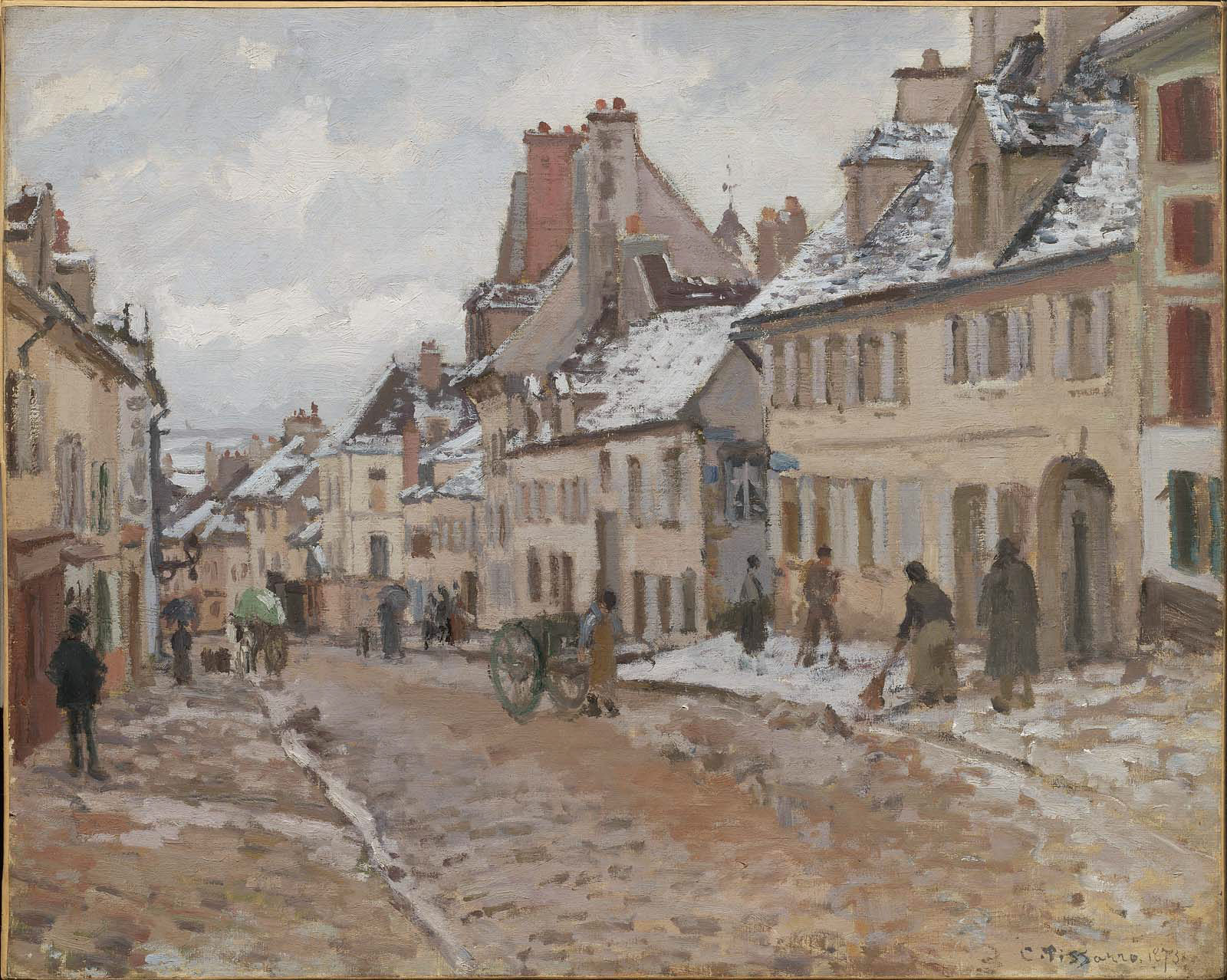 Camille Pissarro, Pontoise, the Road to Gisors in Winter