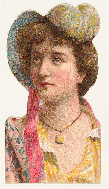 W. Duke, Sons & Co., Actress wearing brimmed hat with white feather, from Stars of the Stage, Fourth Series (N132) issued by Duke Sons & Co. to promote Honest Long Cut Tobacco