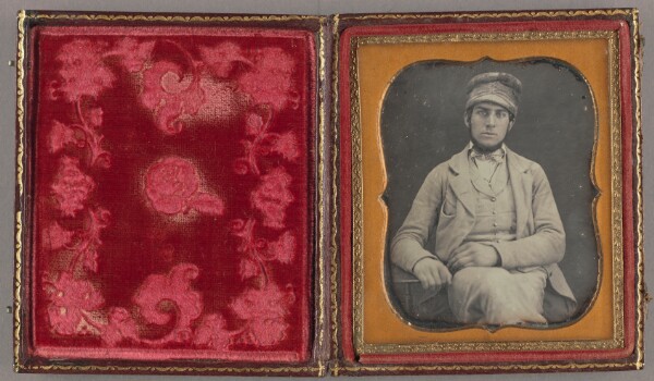 Unknown, [Portrait of a Seated Man in Cap with Chin Beard]