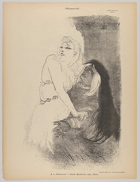 Henri de Toulouse-Lautrec, At the Théâtre de la Renaissance:  Sarah Bernhardt in Phèdre
