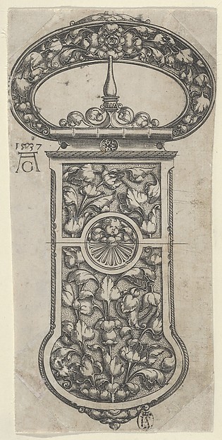 Heinrich Aldegrever, Design for a Buckle with Tendrils