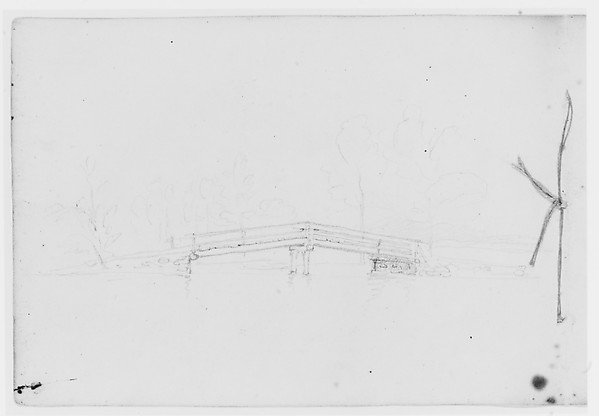Asher Brown Durand, Bridge in Landscape (from Sketchbook)