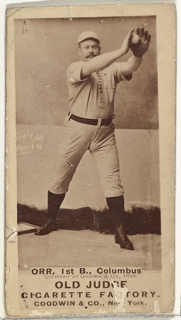 Goodwin & Company, David L. "Dave" Orr, 1st Base, Cleveland, from the Old Judge series (N172) for Old Judge Cigarettes