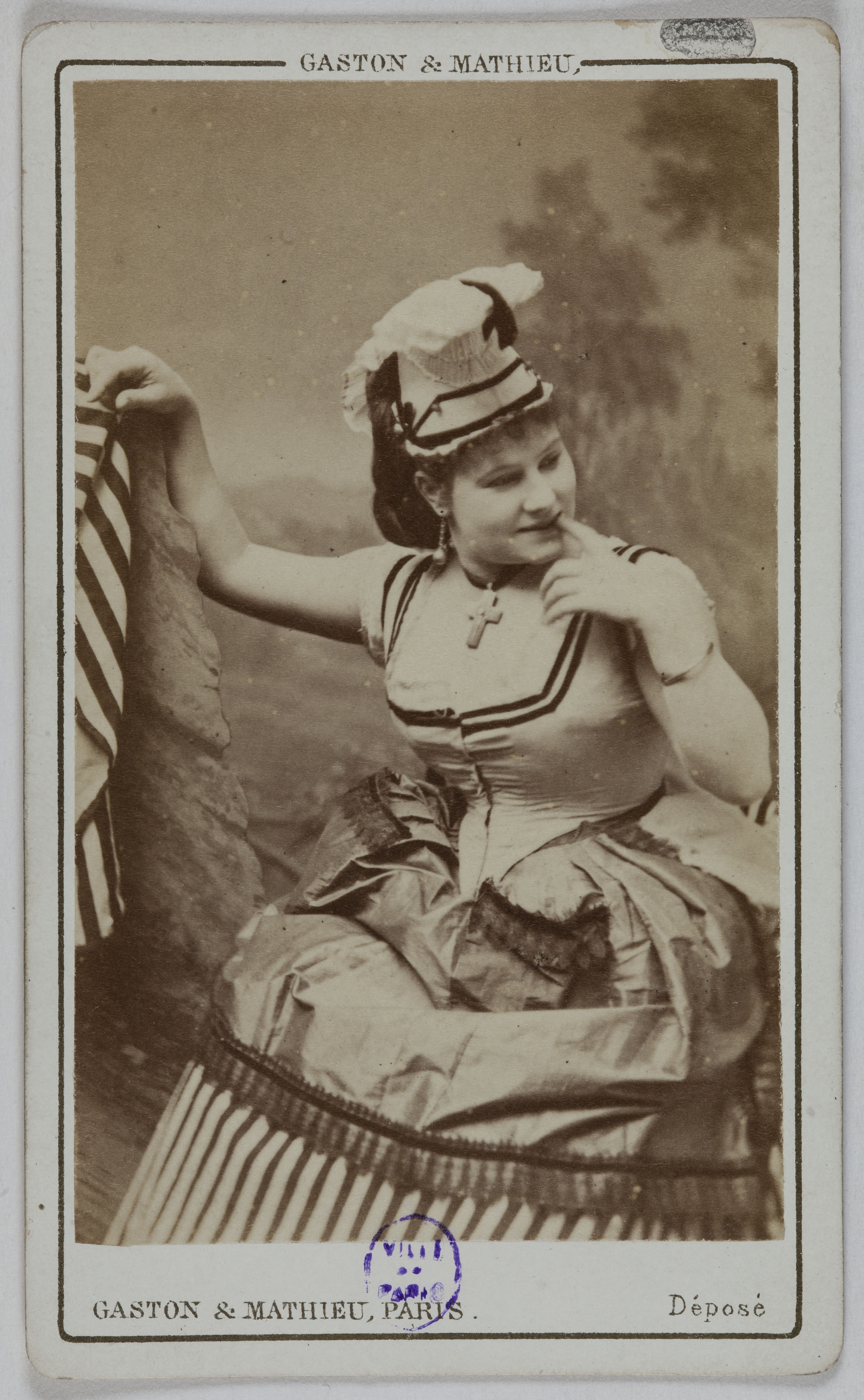Gaston & Mathieu, Portrait de Julia Baron (née Jenny Boudin), (vers 1836- ), (actrice)