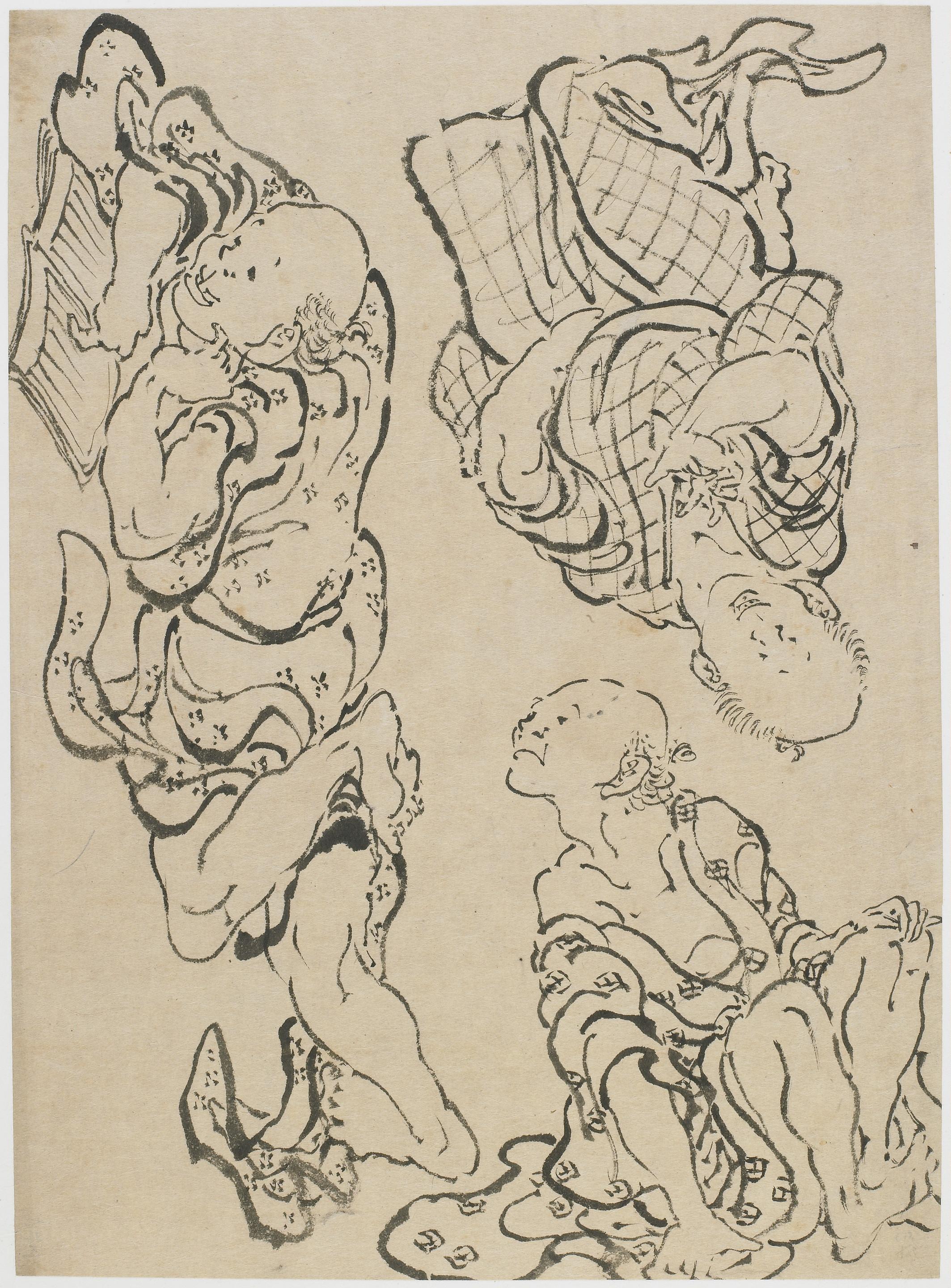 Katsushika Hokusai, Three figures