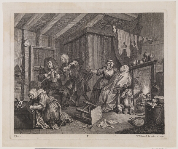 William Hogarth, En skøges liv, blad 5