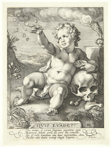 Hendrick Goltzius, Allegori over livets flygtighed ("Quis Evadet?")