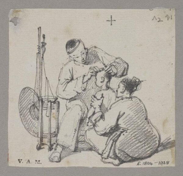 George Chinnery, A barber shaving the head of a child