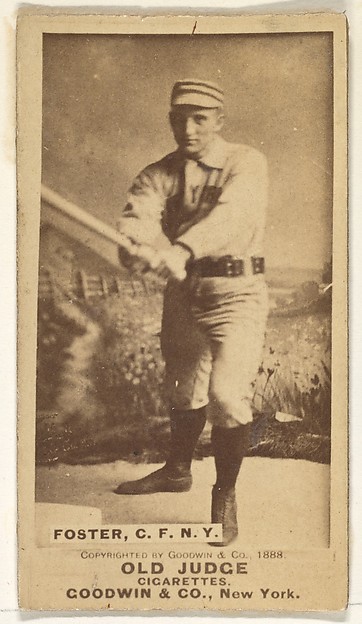 Goodwin & Company, Elmer Ellsworth Foster, Center Field, New York, from the Old Judge series (N172) for Old Judge Cigarettes