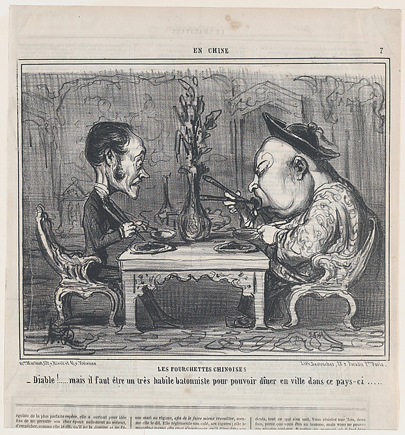 Honoré Daumier, Les Fourchettes Chinoises, from En Chine, published in Le Charivari, December 27, 1858
