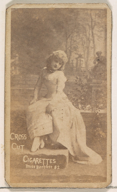 W. Duke, Sons & Co., Card Number 82, Miss Bartlett, from the Actors and Actresses series (N145-1) issued by Duke Sons & Co. to promote Cross Cut Cigarettes