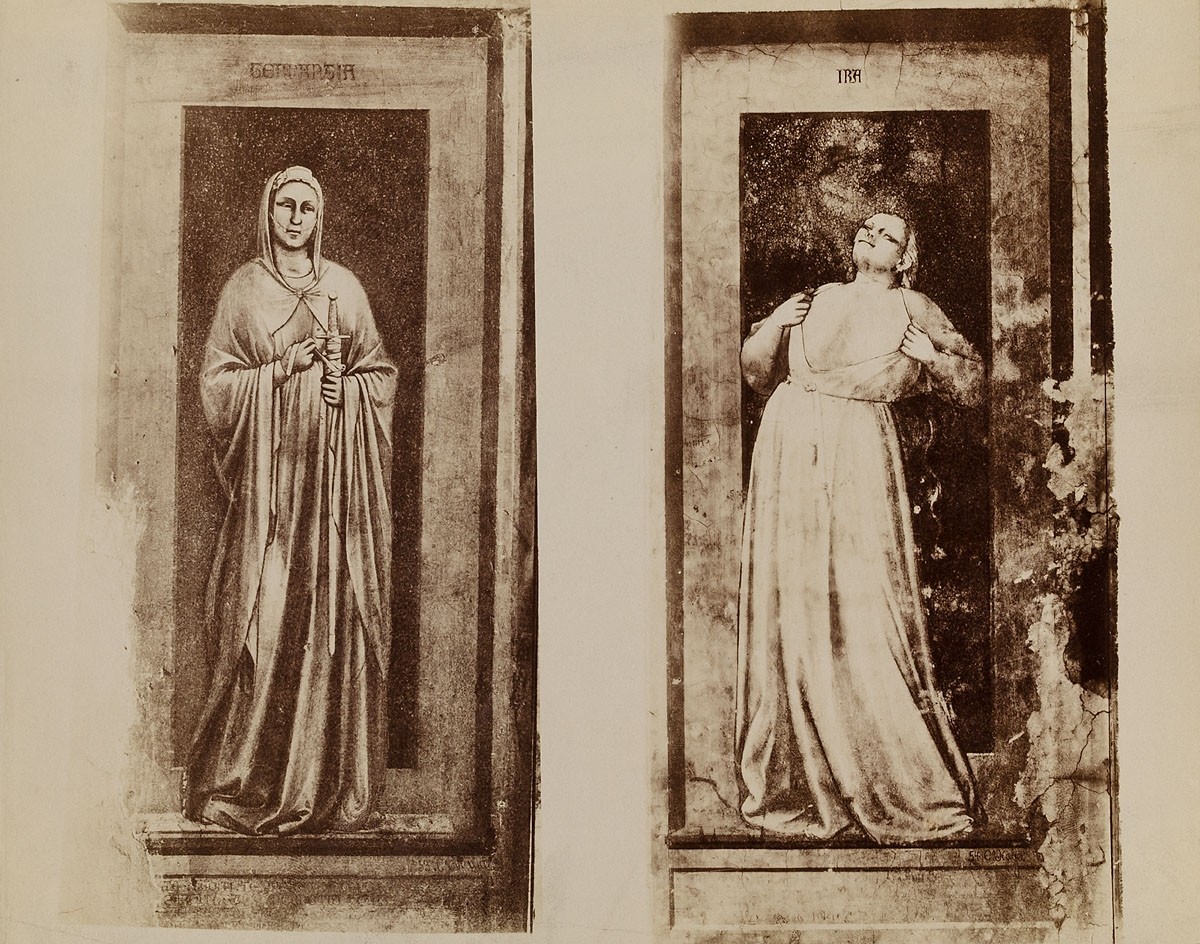 Carlo Naya, Padua - Arenakapelle: Tugenden und Laster, Iustitia und Iniustitia von Giotto