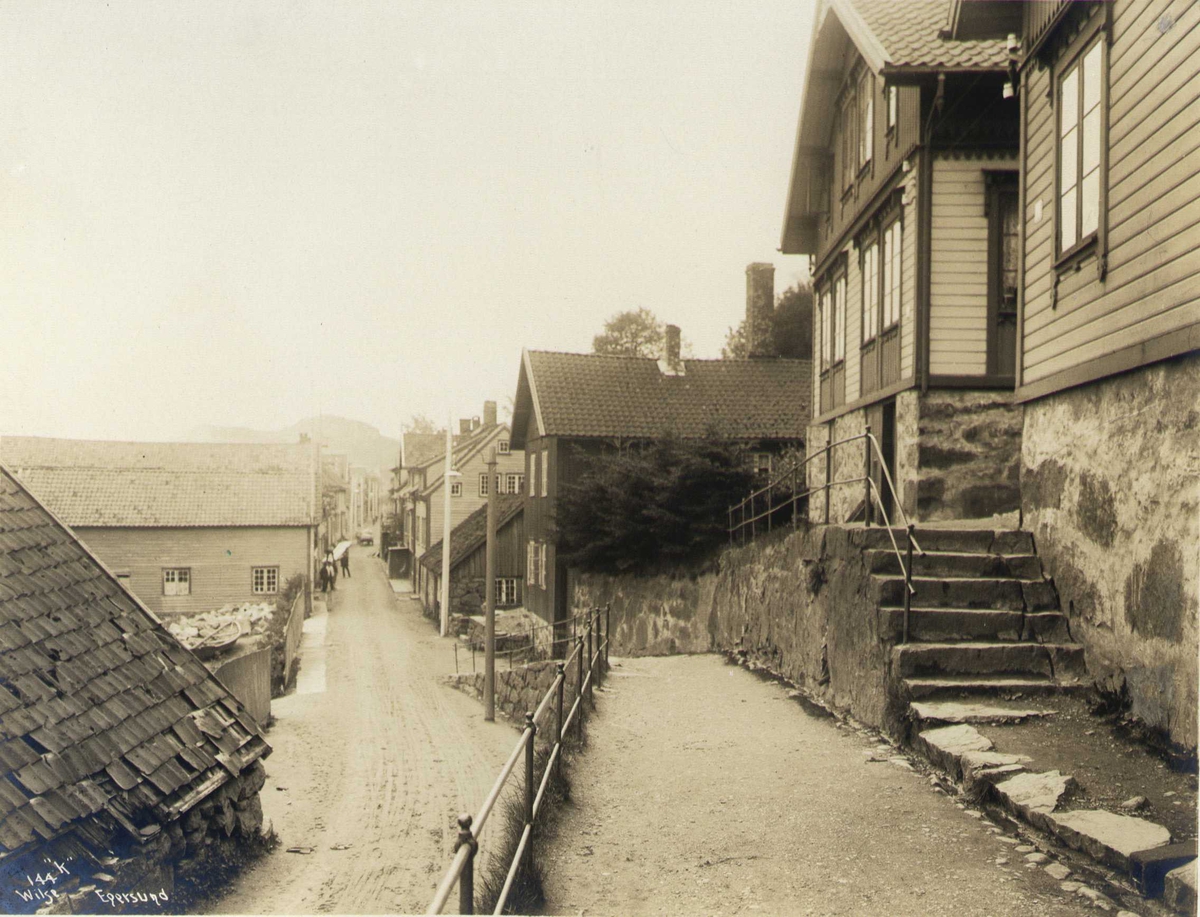 Anders Beer Wilse, Gateparti, Egersund, Eigersund, Rogaland. Fotografert 1912.