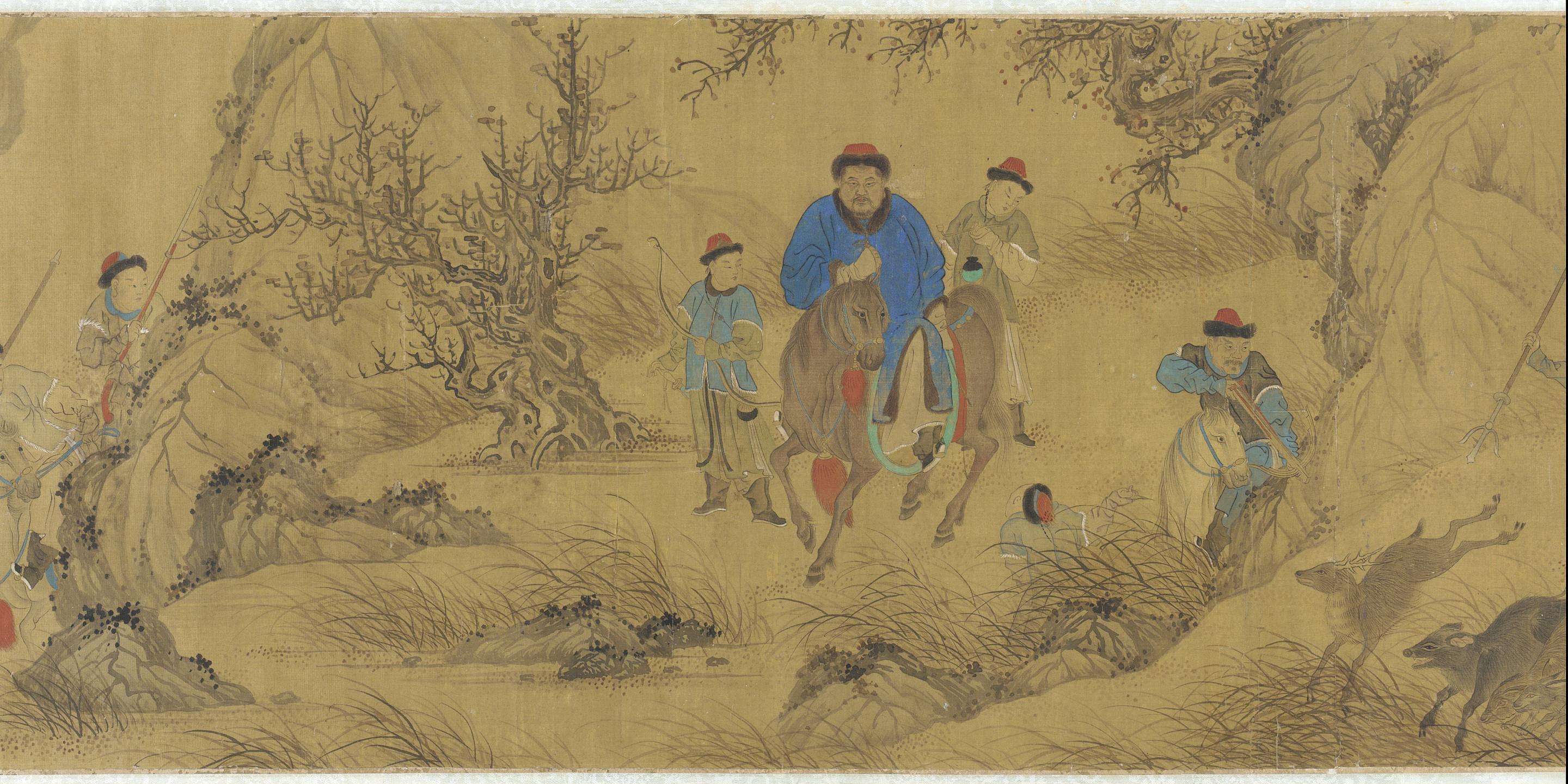 Formerly attributed to Wang Meng, A hunting scene