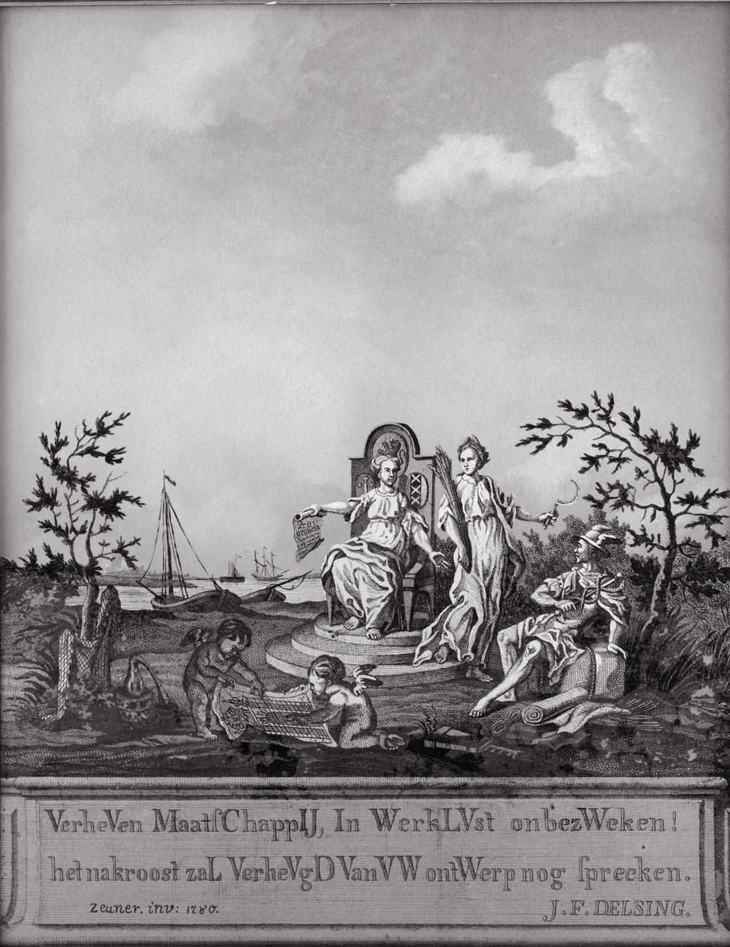 Jonas Zeuner, Allegorische voorstelling op de maatschappij Felix Meritis