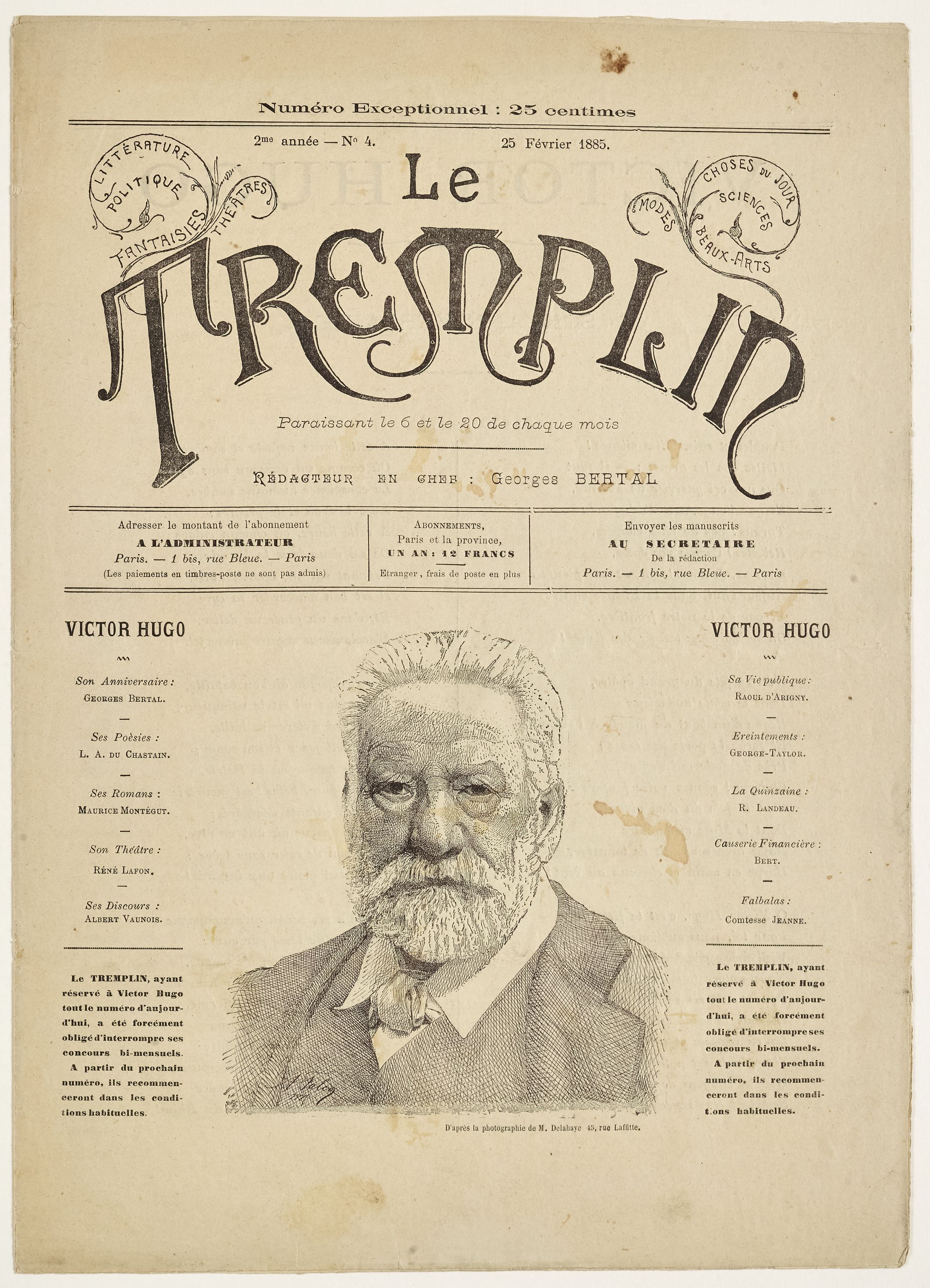Inconnu, Victor Hugo